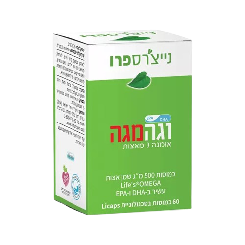 וגה מגה אומגה 3 צמחית | שמן אצות | 60 כמוסות | נייצ'רס פרו | Nature's Pro