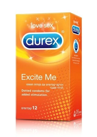 Excite Me - קונדומים עם נקודות חספוס לגירוי מוגבר - 12 יח'