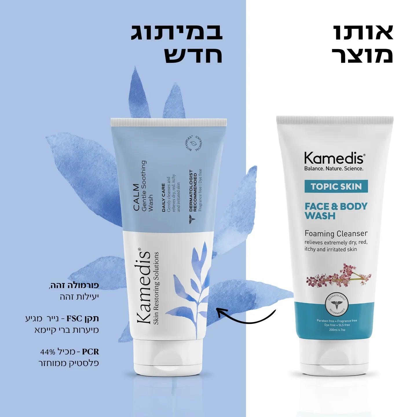 ג'ל רחצה טיפולי לעור יבש עד יבש במיוחד | מכיל 200 מ"ל | קמדיס