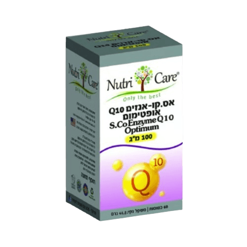 אס.קו-אנזים קיו 10 אופטימום | S.Co Enzyme Q10 Optimum | במינון 100 מ"ג | מכיל 60 כמוסות | נוטרי קר