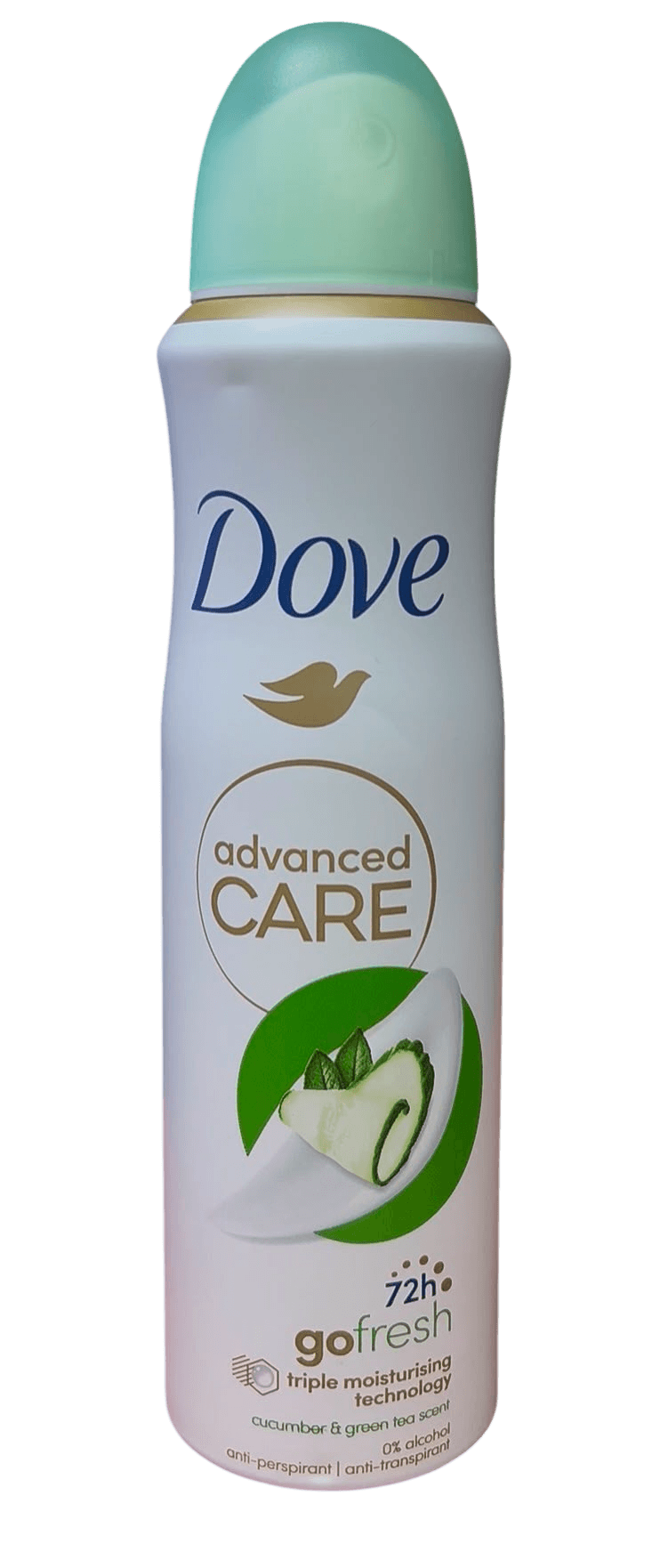 דאודורנט ספריי go fresh | מלפפון ותה ירוק | מכיל 150 מ"ל | Dove advanced care cucumber & green tea