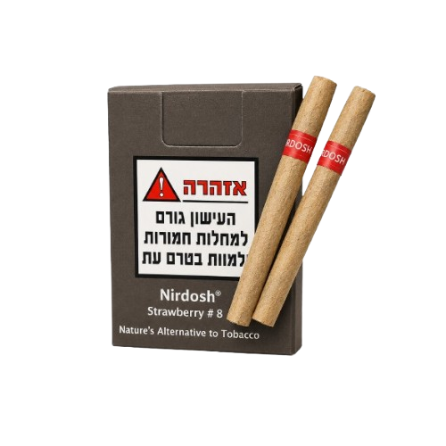 סיגריות פילטר צמחיות בטעם תות ללא ניקוטין וללא טבק | מכיל 20 סיגריות | נירדוש - NIRDOSH