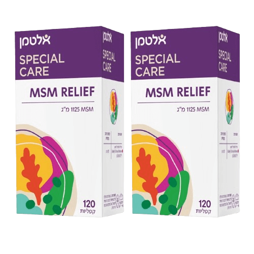 MSM RELIEF | MSM 1125 מ"ג | מכיל 120 קפליות | אלטמן | מבצע זוג