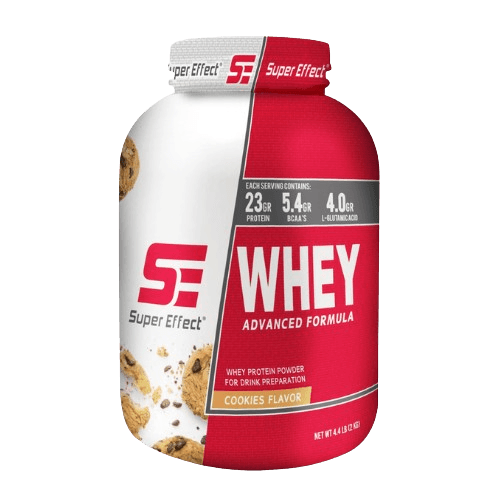 אבקת חלבון WHEY בטעם עוגיות | 23 גרם חלבון | 5.4 גרם חומצות אמינו | 4 גרם חומצה ל-גלוטמין | 2 ק"ג | כשר חלבי | Super Effect סופר אפקט