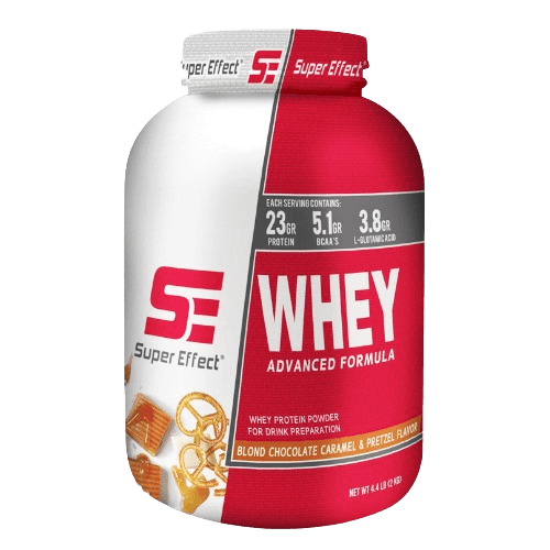 אבקת חלבון WHEY בטעם שוקולד בלונדי קרמל ובייגלה | 23 גרם חלבון | 5.1 גרם חומצות אמינו | 3.8 גרם חומצה ל-גלוטמין | 2 ק"ג | כשר חלבי | Super Effect סופר אפקט