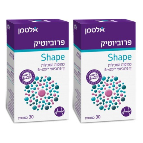 פרוביוטיק Shape (שייפ) - 30 כמוסות המכילות זן פרוביוטי B-420 - מבית אלטמן - אריזת זוג - שימו לב המוצר בתוקף עד 01/04/26
