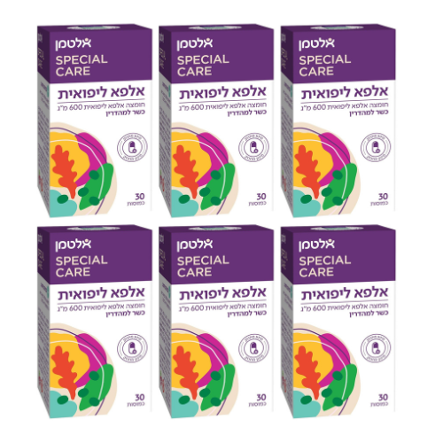 אלפא ליפואית - 30 כמוסות חומצה אלפא ליפואית 600 מ"ג - כשר למהדרין - מבית אלטמן - אריזת שישיה