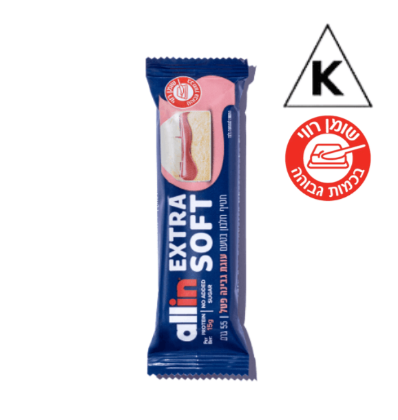 חטיף חלבון בטעם עוגת גבינה פטל | Extra Soft | משקל 55 גרם | 15 גרם חלבון | מבית אול אין