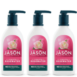 מבצע שלישיה | ג'ייסון סבון גוף מי ורדים מרענן | מכיל 887 מ"ל | ג'ל רחצה מי ורדים - ללחות והזנה עמוקה של העור | JASON