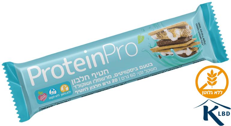 חטיף חלבון בטעם ביסקוויטים מרשמלו ושוקולד | טבעוני | כשר | לא גלוטן | ללא לקטוז | 20 גרם חלבון | ProteinPro