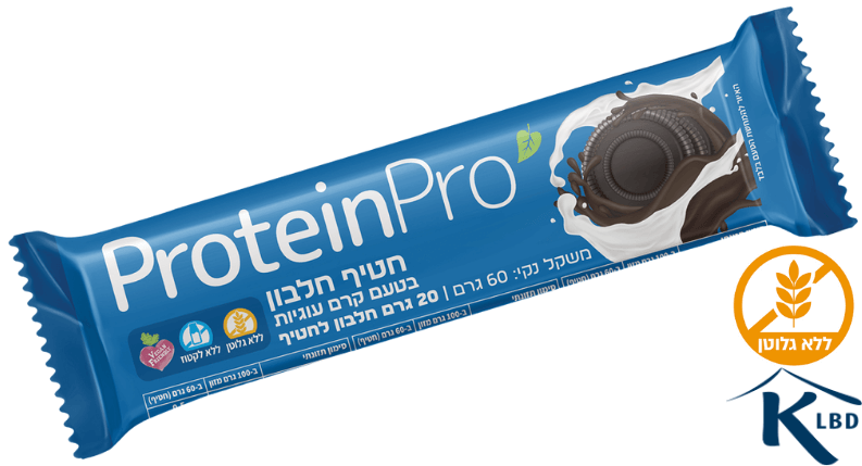 חטיף חלבון בטעם קרם עוגיות | טבעוני | כשר | לא גלוטן | ללא לקטוז | 20 גרם חלבון | ProteinPro