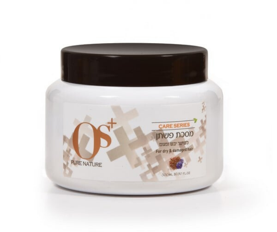 OS+ PURE NATURE - מסיכת פשתן לשיער יבש ופגום