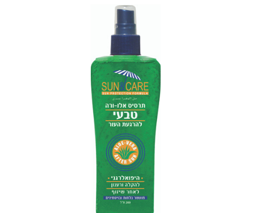 תרסיס אלוורה להרגעת העור - 200 מ"ל - SUN&CARE
