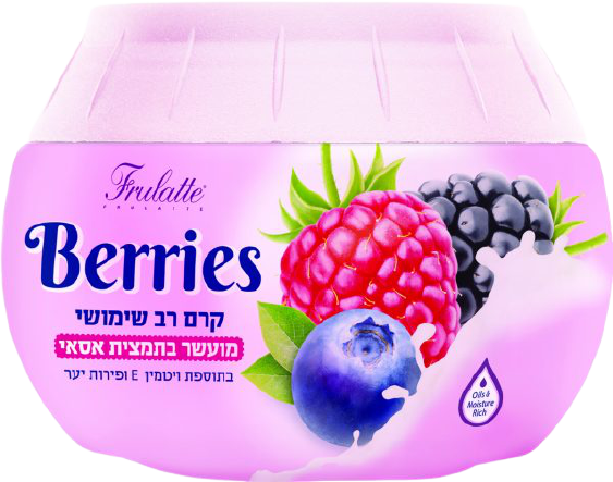 קרם רב שימושי | פירות יער | מבית פרולטה | מכיל 300 מ"ל | בתוספת ויטמין E | מועשר בתמצית אסאי 