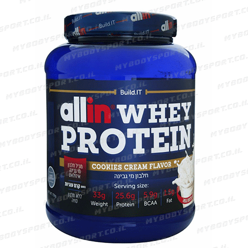 אבקת חלבון אול אין ? Allin Whey Protein כשרה-2.27KG- טעם בננה
