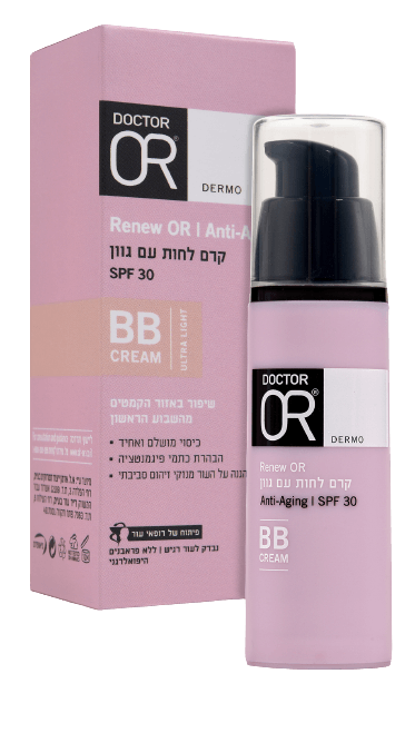 דוקטור עור | קרם BB | לחות עם גוון אולטרה לייט | מקדם הגנה SPF30 | אנטי אייג'ינג | 30 מ"ל | נבדק לעור רגיש