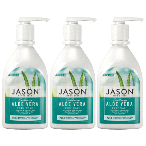 מבצע שלישיה | ג'ייסון סבון גוף אלוורה מרגיע | מכיל 887 מ"ל | סבון גוף המנקה בעדינות, מרגיע עור מגורה ומעשיר אותו בלחות | JASON