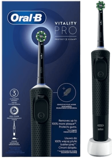 מברשת שיניים חשמלית נטענת צבע שחור דגם Oral-B Vitality Pro D103