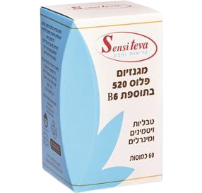 מגנזיום פלוס 520 | בתוספת B6 | טבליות ויטמינים ומינרלים | מכיל 60 כמוסות