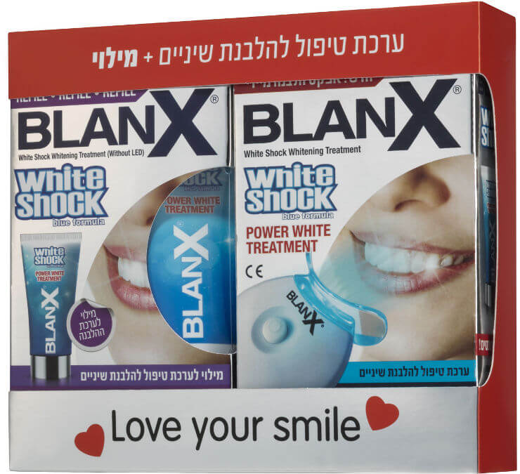 אקספרס בלנקס | WHITE SHOCK | ערכת טיפול להלבנת שיניים + מילוי