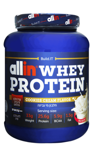 אבקת חלבון אול אין ? Allin Whey Protein כשרה-2.27KG - בננה