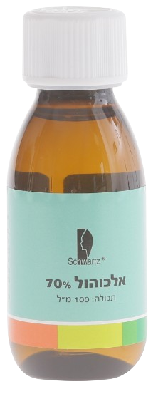 אלכוהול 70% | מכיל 100 מ״ל | לשימוש חיצוני |