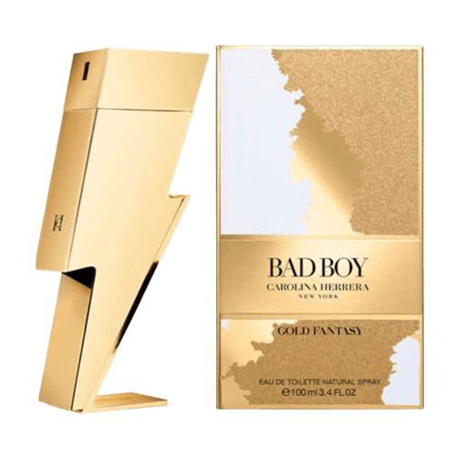 בושם לגבר 100 מ"ל | Carolina Herrera Bad Boy Gold Fantasy | או דה טואלט E.D.T