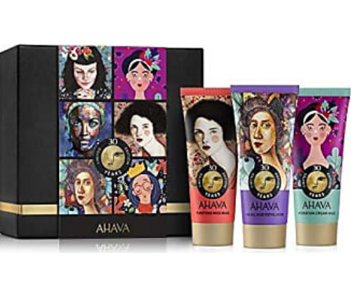 סט טיפוח מפנק הכולל מסכת בוץ מינרלית + מסכת לחות עשירה + פילינג לניקוי הפנים - 100 מ"ל - AHAVA אהבה