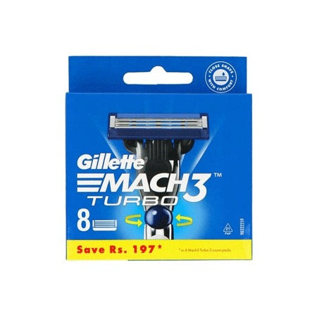 8 ראשים לסכיני גילוח ג'ילט מאך 3 טורבו Gillette MACH 3 Turbo
