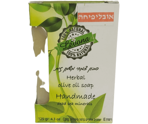 סבון צמחי משמן זית עשיר בלחות מעושר בויטמין E ושמנים אתריים ברמה טיפולית - אובליפיחה - LEVANA