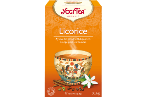 צמחים מיובשים להכנת משקה בחליטה אורגנית עם ליקוריץ | מכיל 17 שקיקים | yogi tea