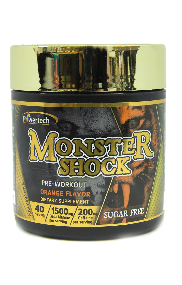 מונסטר שוק פרי וורקאאוט בטעם תפוז פאוורטק 220 גרם