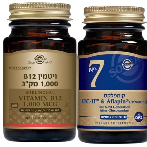 בנדל No.7 קומפלקס של סולגר (30 כמוסות) + ויטמין B12 למציצה תחת הלשון 1000 מק"ג של סולגר (100 טבליות)