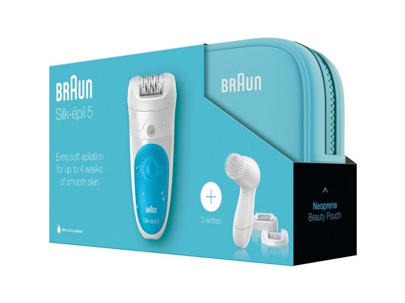 אפילטור 28 | פינצטות | צבע לבן כחול | Braun Silk-épil 5