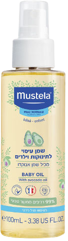 מוסטלה | שמן עיסוי לתינוקות וילדים | מכיל 100 מ"ל מוסטלה | Mustela