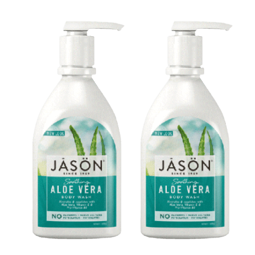 מבצע זוגי | ג'ייסון סבון גוף אלוורה מרגיע | מכיל 887 מ"ל | סבון גוף המנקה בעדינות, מרגיע עור מגורה ומעשיר אותו בלחות | JASON