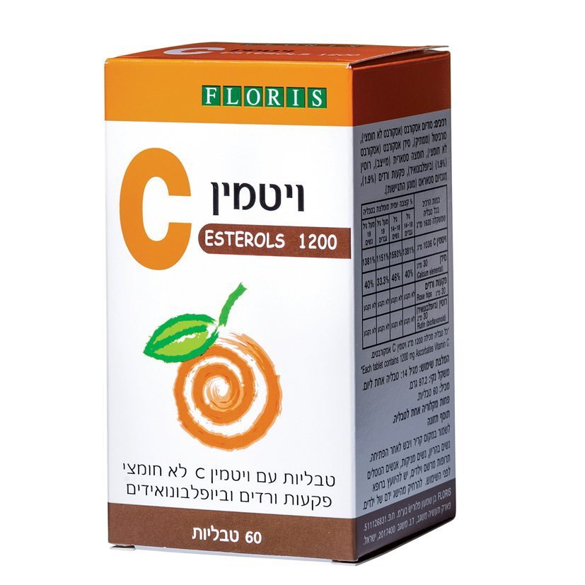 ויטמין C- 1200 לא חומצי (60 טבליות) - פלוריש