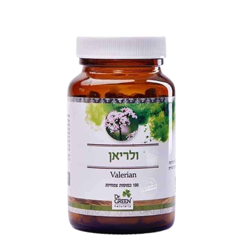 ולריאן | מכיל 100 כמוסות צמחיות | עם ולריאן | תוסף תזונה | כשר פרווה