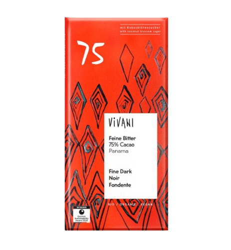 ויואני - שוקולד מריר אורגני | 75% קקאו | 80 גרם | VIVANI