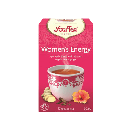 חליטת תה אורגנית - WOMEN'S ENERGY | היביסקוס ליקוריץ | yogi tea | מכיל 17 שקיקי תה