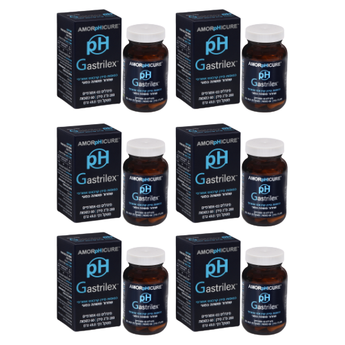 מארז שישיה | pH גסטרילקס | כמוסות סידן קרבונט אמופרי | מינרלים ננו-אמורפיים | מכיל 200 מ"ג סידן | מכיל 60 כמוסות |