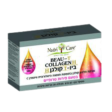 נוטרי קר | ביו טי קולגן איץ | 30 אריזות | בטעם פירות טרופיים | אבקת חלבון קולגן | בתוספת חומצה היאלורונית וויטמין C נוטרי קר | Nutri Care