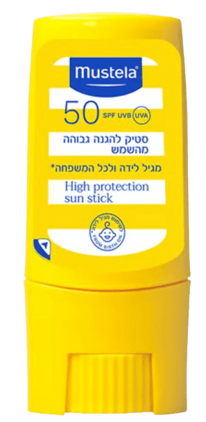 סטיק להגנה גבוהה מהשמש SPF50 | מכיל 9 מ"ל | מוסטלה - MUSTELA