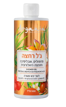 ג'ל רחצה שמן ארגן וחומצה היאלורונית לעור יבש וסדוק