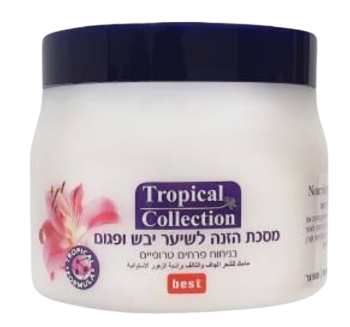 מסכת הזנה | לשיער יבש ופגום | מכיל 500 גרם | בניחוח פרחים טרופיים