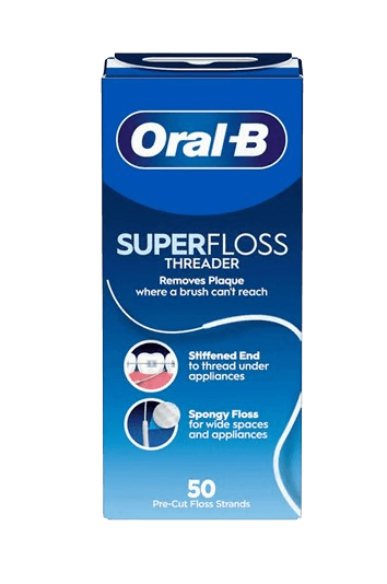 חוט דנטלי לגשרים וכתרים | 50 יחידות | Oral-B Super Floss
