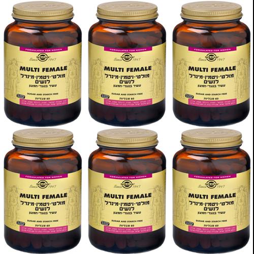 מולטי פימייל | Solgar | MULTI FEMALE | מולטי ויטמין מינרל לנשים |  60 כמוסות | סולגאר | מבצע שישיה