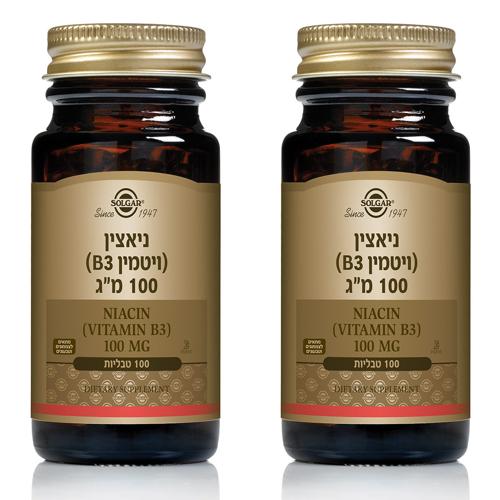 ויטמין B3 ניאצין סולגר | 100 טבליות | מבצע זוגי