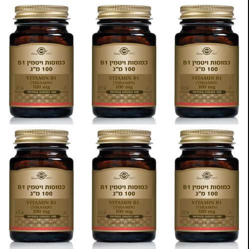 ויטמין B1 תיאמין סולגאר | 100 כמוסות סולגאר | Solgar | מבצע שישיה