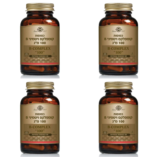 קומפלקס ויטמיני B במינון 100 מ"ג סולגר | 50 כמוסות | מבצע רביעיה